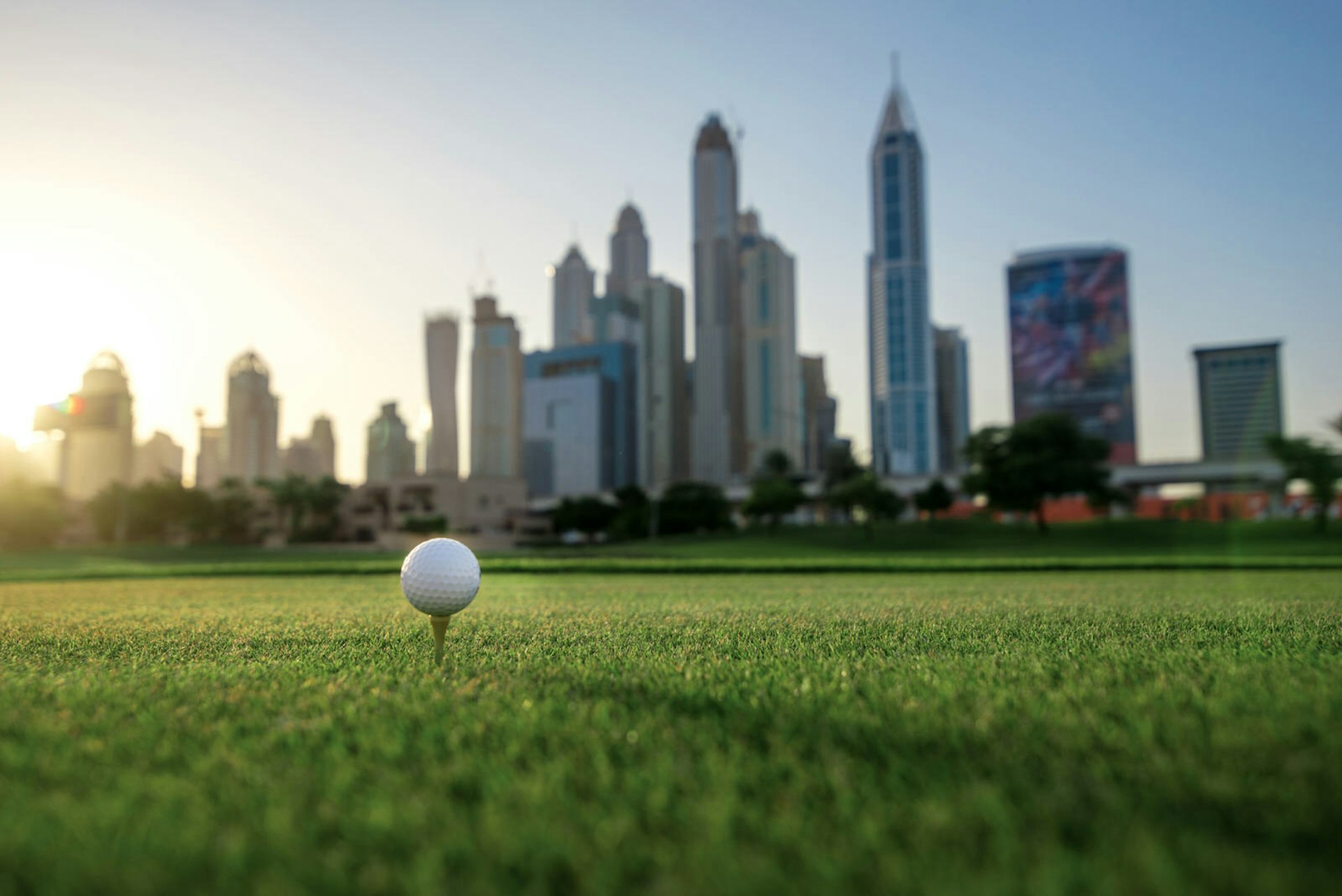 Golfing in the shadow of Dubai's skyscrapers. Image by Maksym Poriechkin / Shutterstock