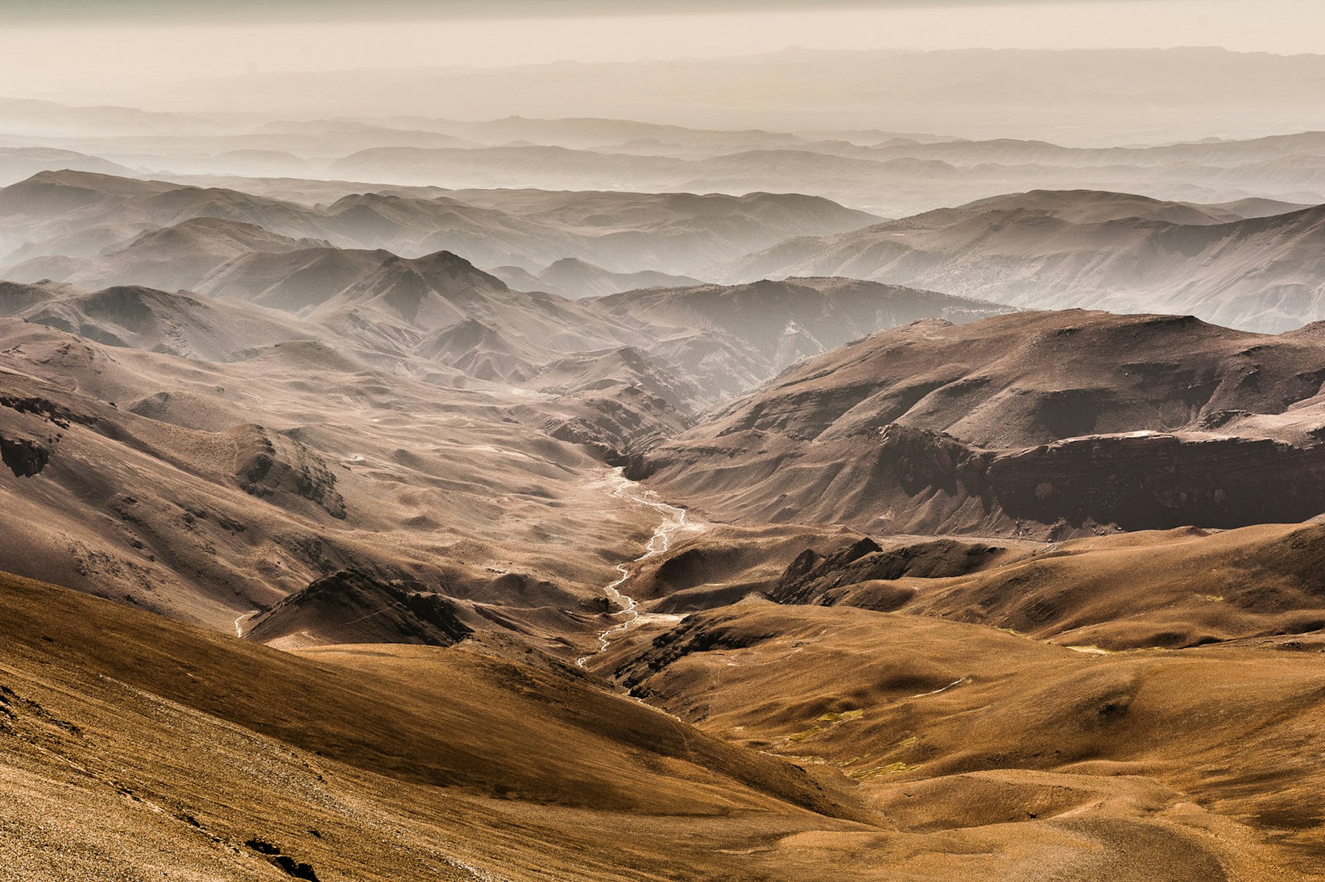 View of the Atlas Mountains from the peak, Morocco