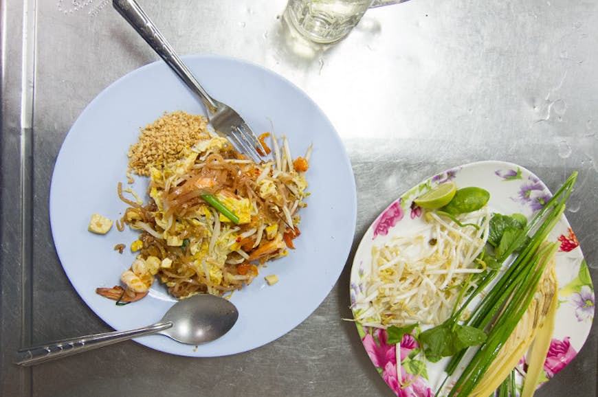 A dish of pat tai at Pat Tai Mae Am, Bangkok. Image by Austin Bush