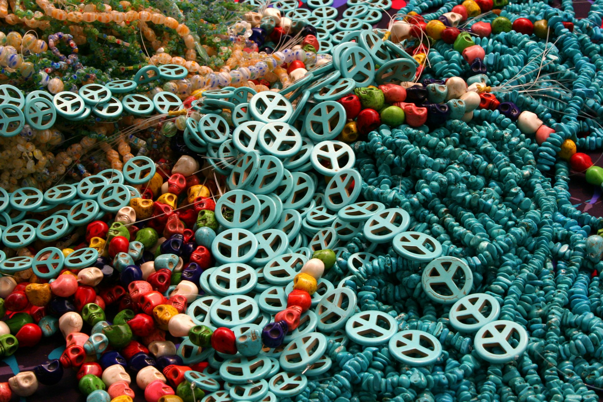 Necklaces for sale at Fremont Sunday Market. Image by Lisa Kling / Getty