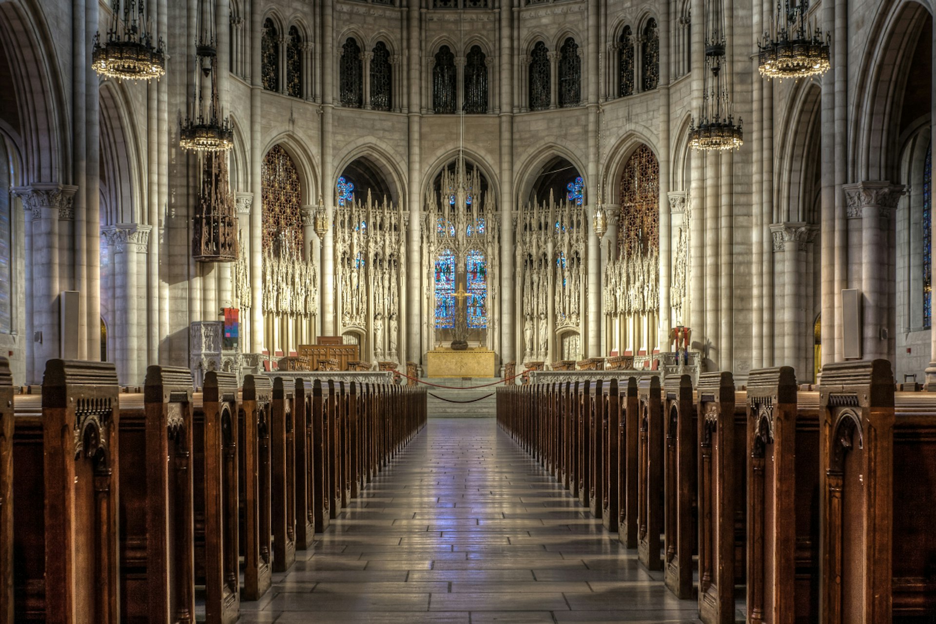 Sun and stained glass inside Riverside Church. Image by Towfiq Ahmed Photography / Moment / Getty Images