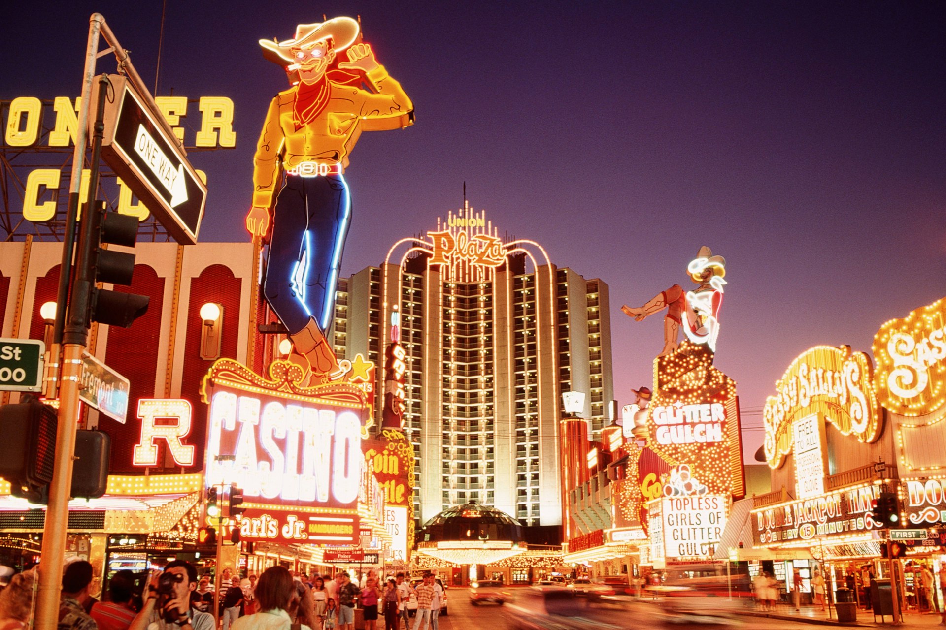 Fremont Street before the light canopy disrupted the sky view. Image by B. Tanaka / The Image Bank / Getty