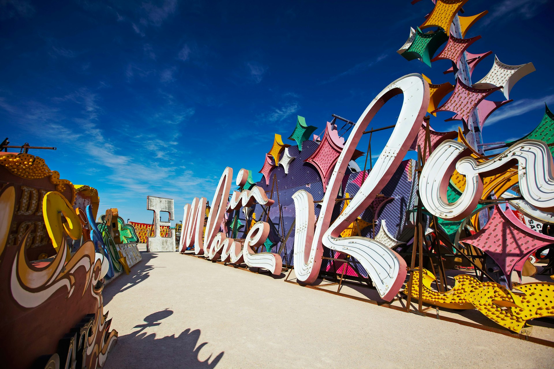 The Neon Boneyard at the Neon Museum of Las Vegas. Image by Mark Read / Lonely Planet