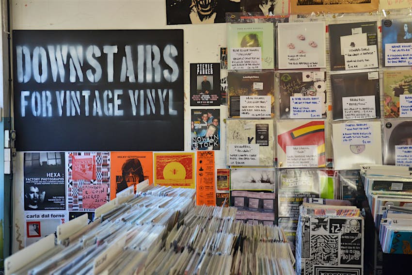 Vinyl records in a Notting Hill record shop