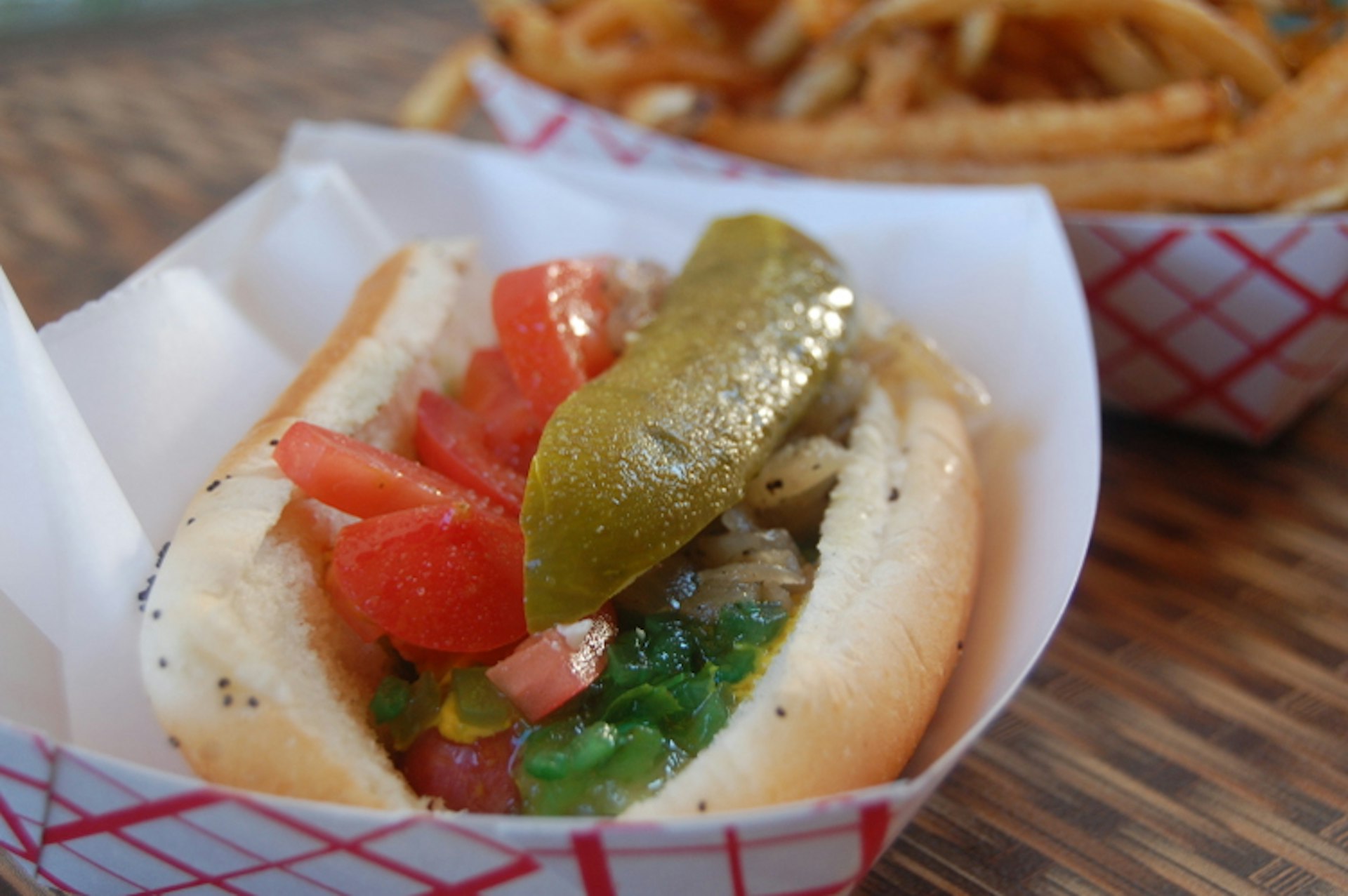 Chicago-style hot dog. Image by stu_spivack / CC BY-SA 2.0