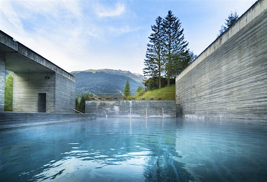 The outdoor swimming pool at 7132 Therme Vals