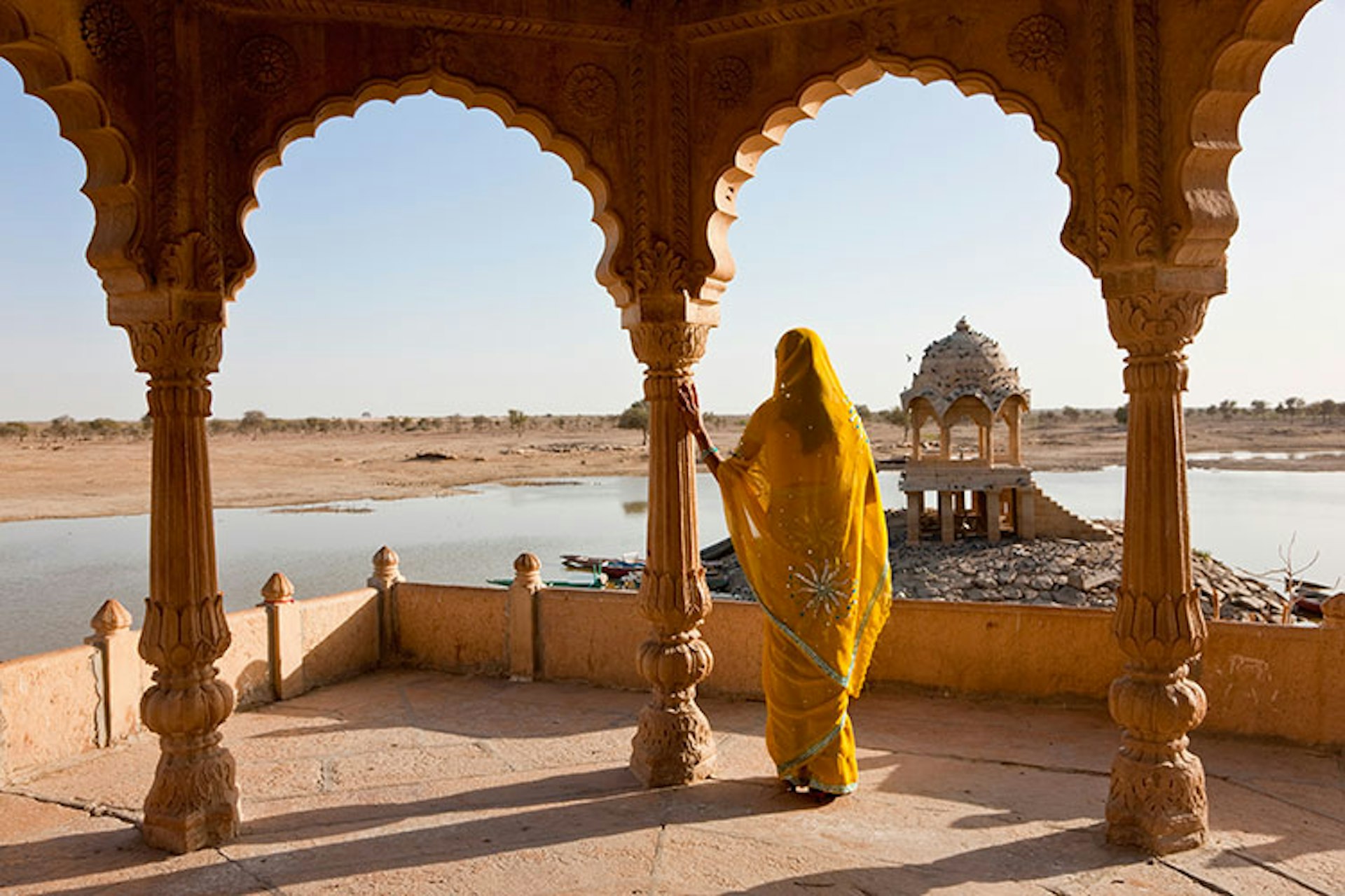 Why not jilt your lover in style on the banks of Lake Gadisar, Jaisalmer? Image by Peter Adams / The Image Bank / Getty Images.