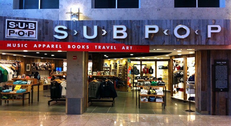 A mix of record store and Seattle-centric gift shop, the Sub Pop Airport Store opened in May 2014. Image by Brendan Sainsbury / Lonely Planet