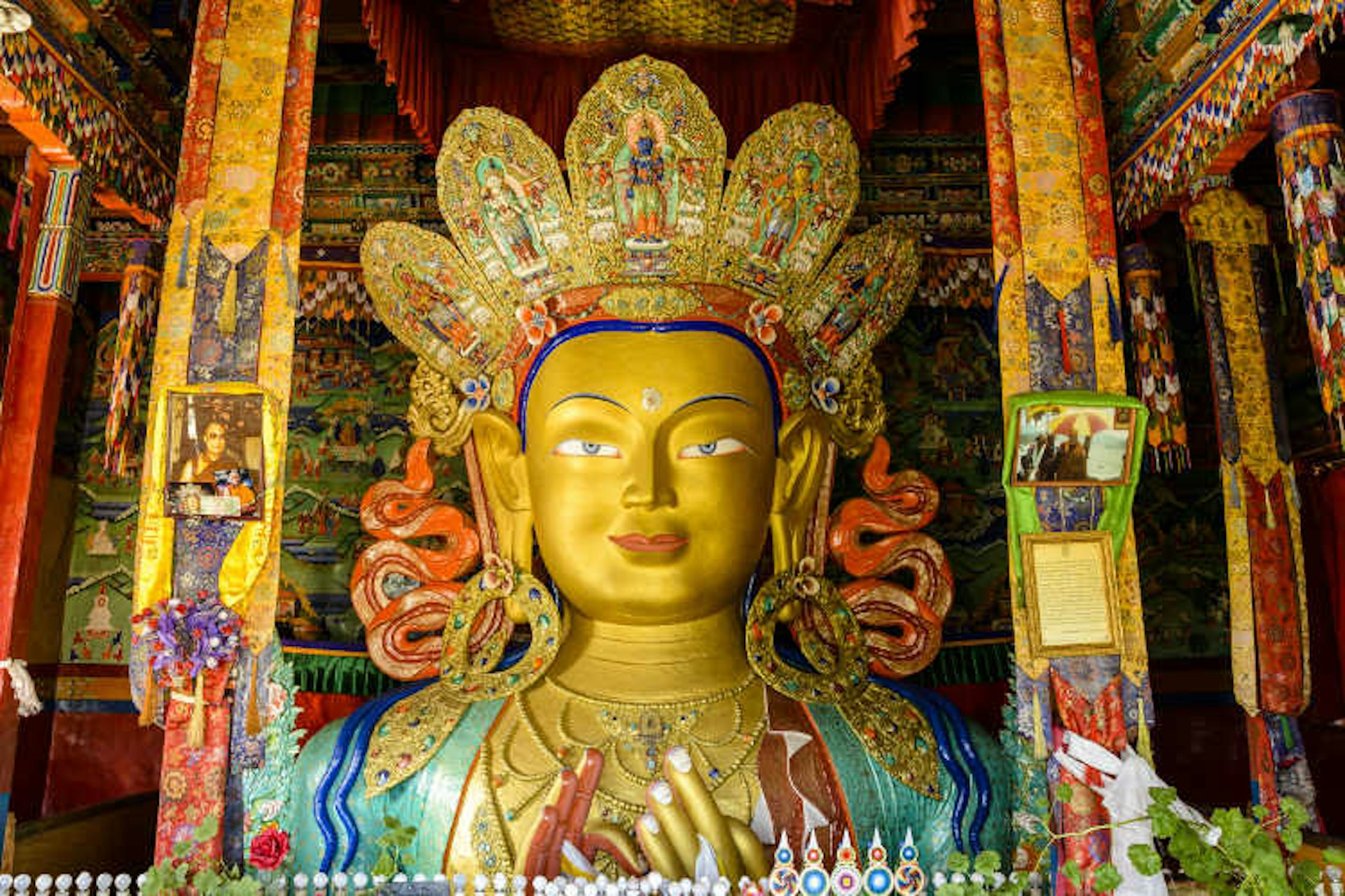 Maitreya Buddha at Thiksey Gompa, Ladakh. Image by Grant Dixon / Getty Images
