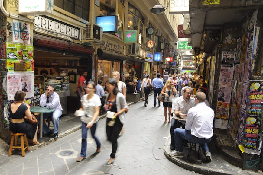 Laneway cafes in Melbourne's city centre / Image by David Hill / Getty Images