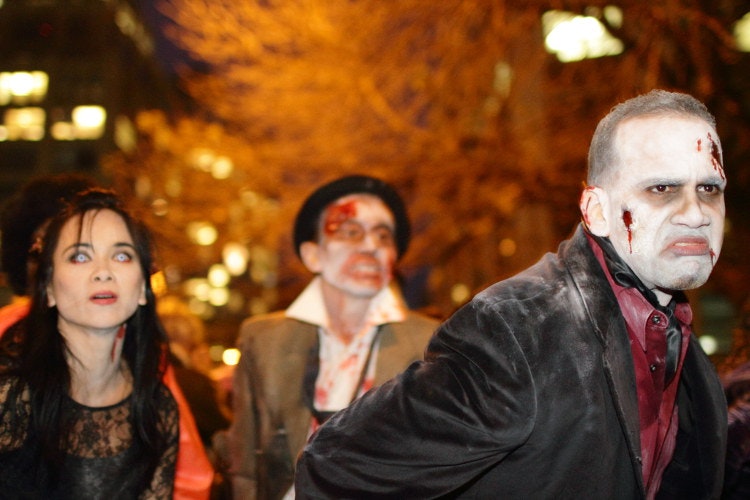Zombies on the prowl at the New York Halloween Parade. Image by Paul Stein / CC BY-SA 2.0 
