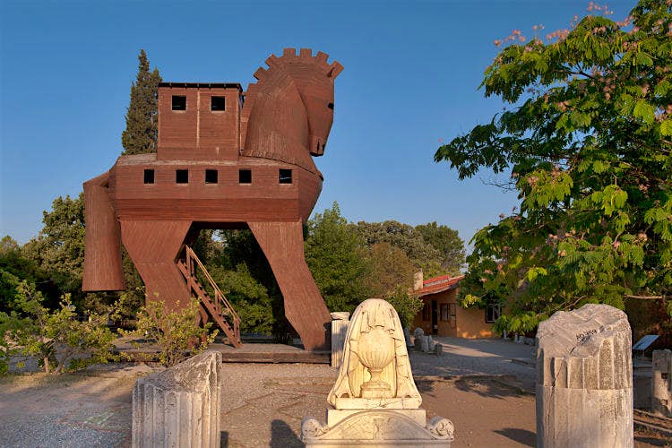 Features - 148880395 - Trojan Horse at Troy - Image by Izzet Keribar Lonely Planet Images Getty Images A reproduction of the Trojan Horse at is currently visible at the real Troy site in Turkey