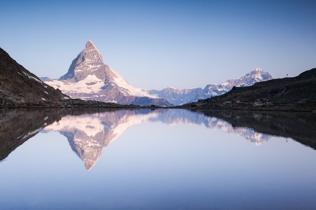 Features - Matterhorn reflected in Riffelsee lake -cs