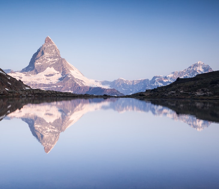 Features - Matterhorn reflected in Riffelsee lake -cs
