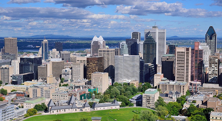 Montréal skyline from Mont Royal. Image by Wei Fang / Moment / Getty