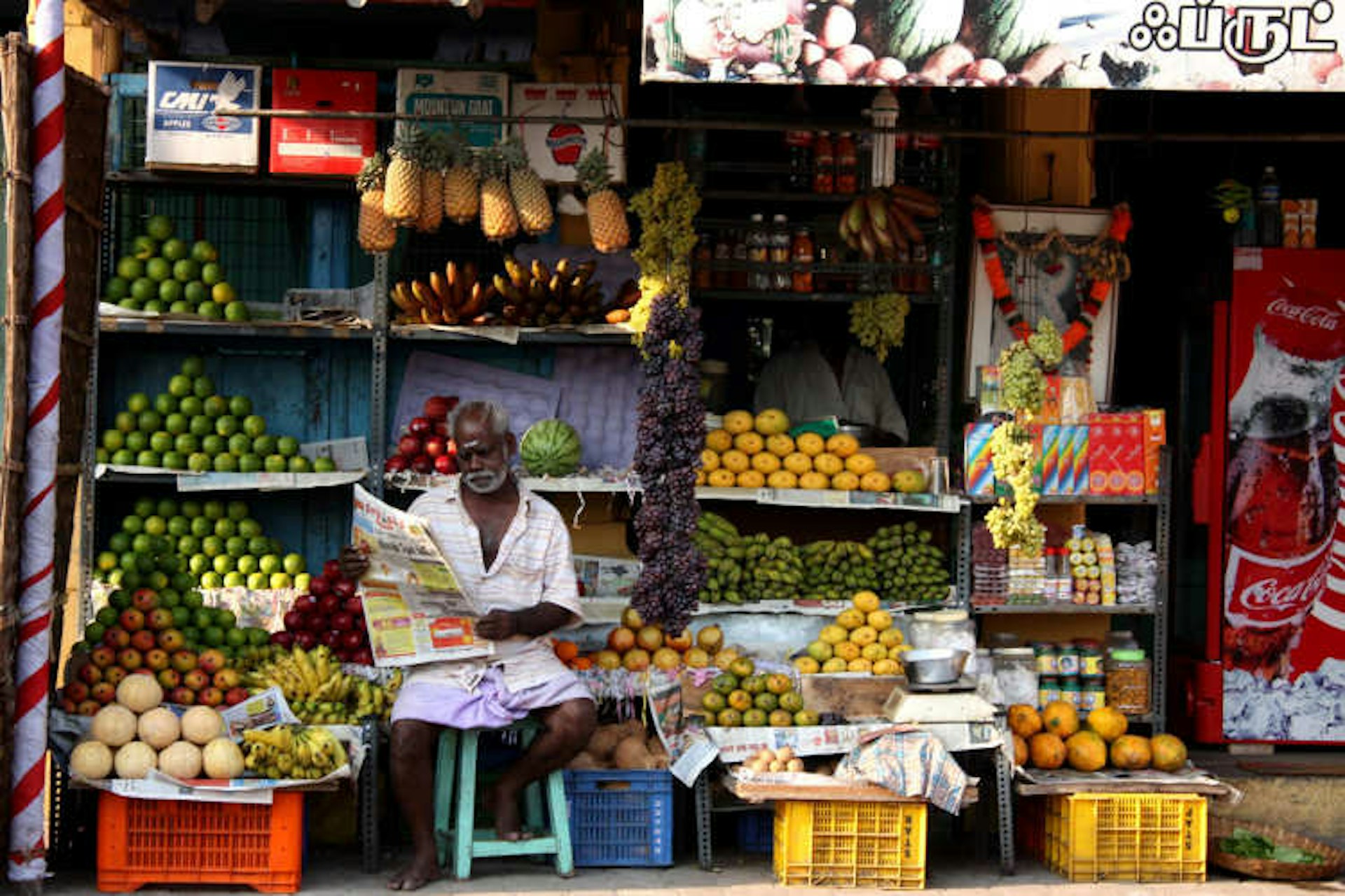 Fruit stall in Mylapore, Chennai. Image by Sudhamshu Hebbar / CC BY 2.0.