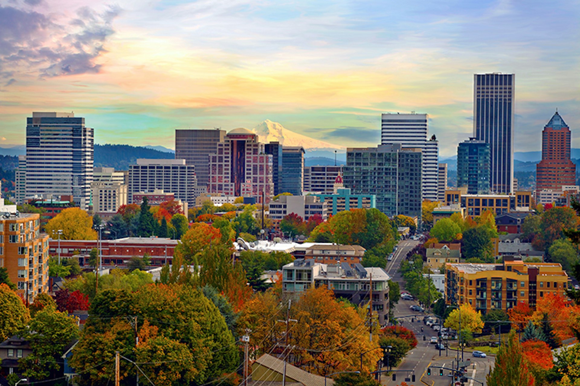Portland skyline in autumn. Image by David Gn Photography / Moment / Getty