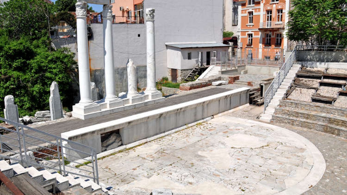 Partially restored Roman Odeon, Plovdiv. Image by Dennis Jarvis / CC BY-SA 2.0