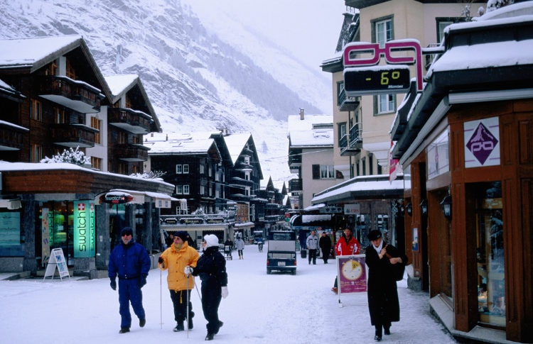 Zermatt, one of Europe's best known ski resort towns. Image by Glenn Van Der Kniffj/Photostock/Getty