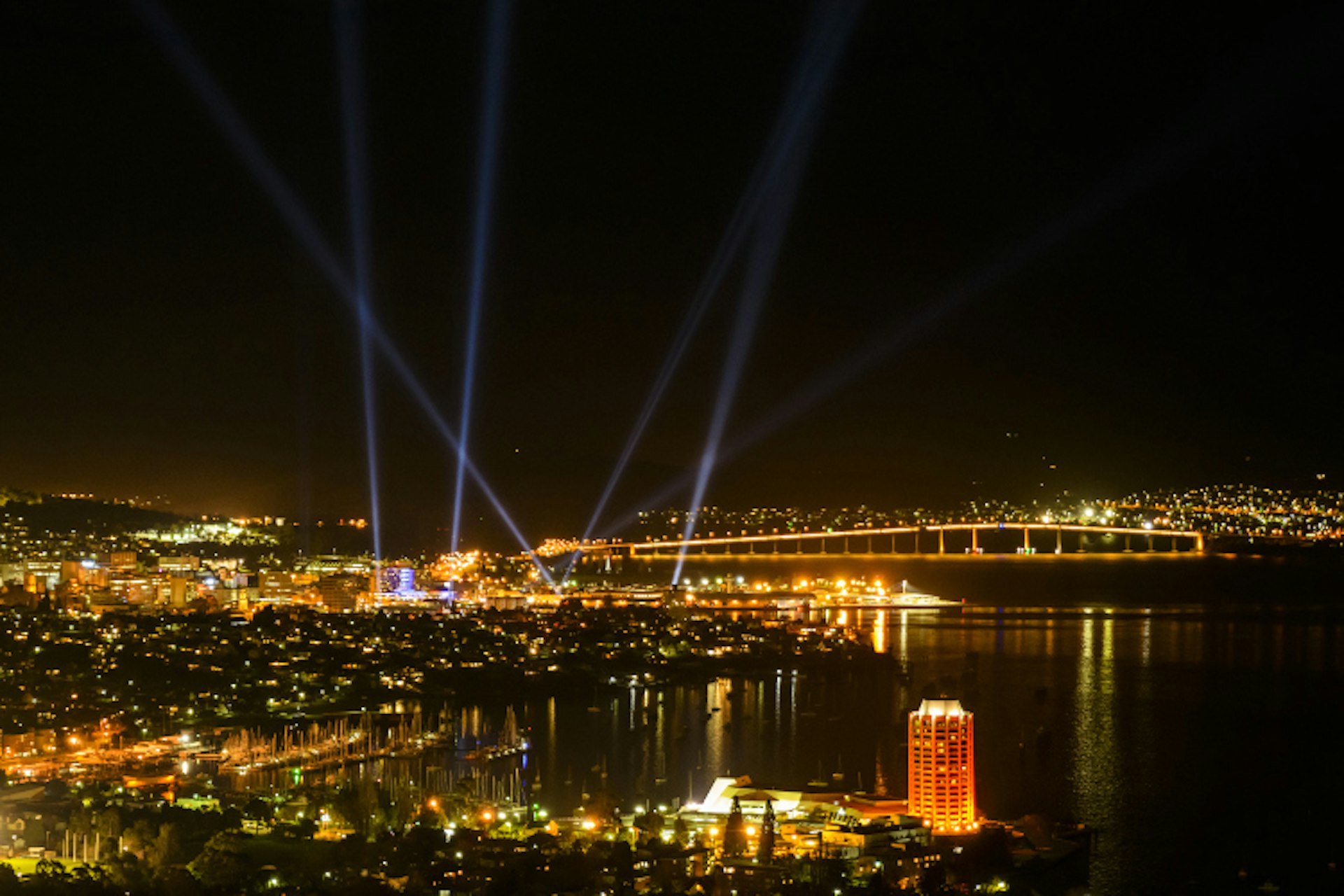 Dark Mofo festival sees the night sky lit up in Hobart / Image by Grant Dixon / Getty Images 