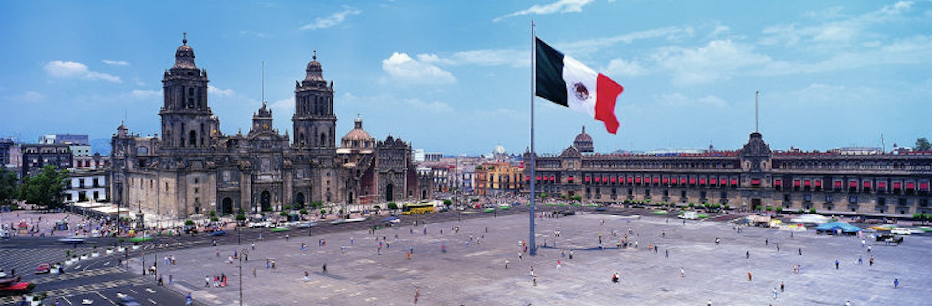 Plaza de la Constitucion aka El Zocalo, is the heart of the Mexico City. Image by Jeremy Woodhouse / Getty Images