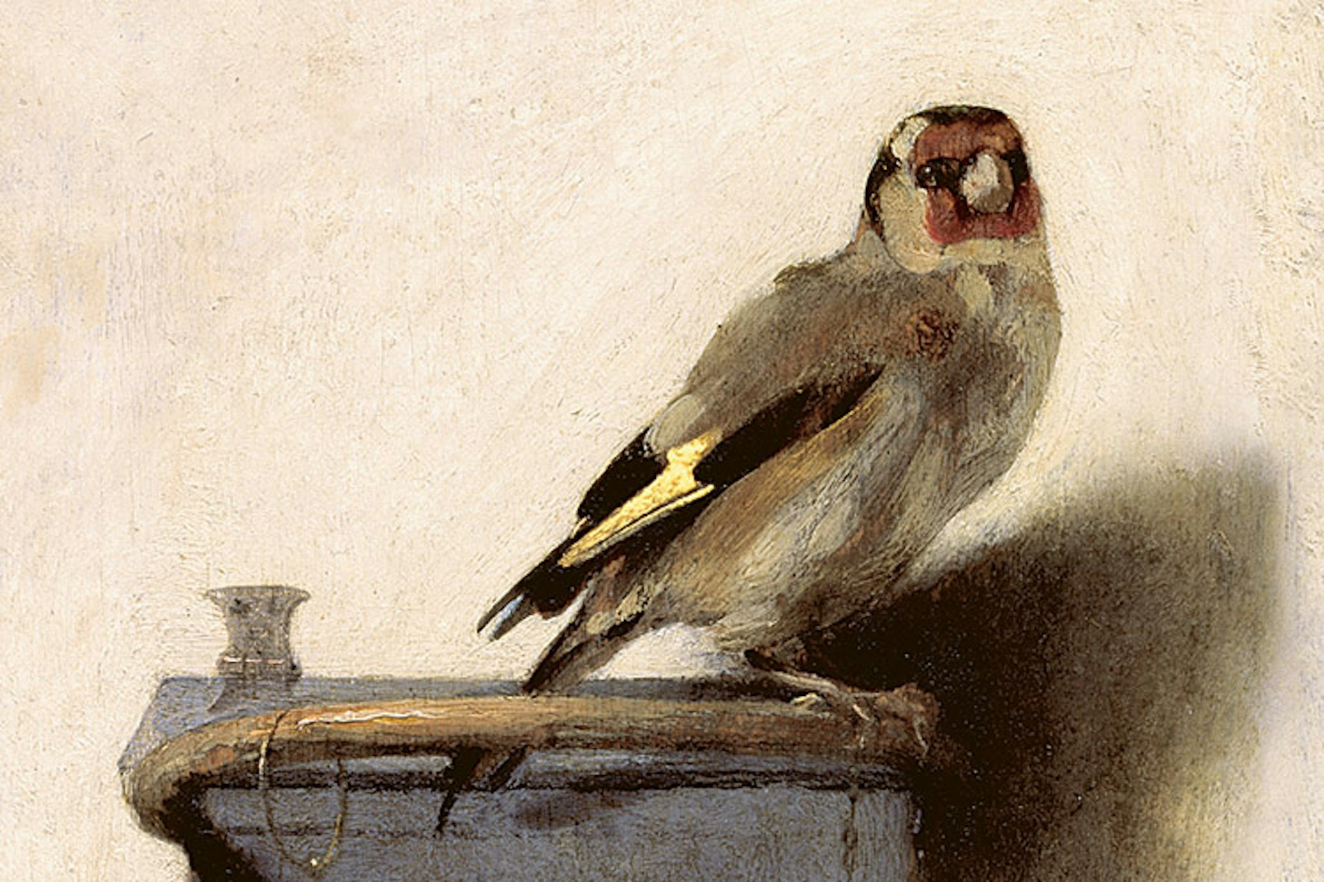 A detail from Fabritius' The Goldfinch. Image from Wikimedia Commons