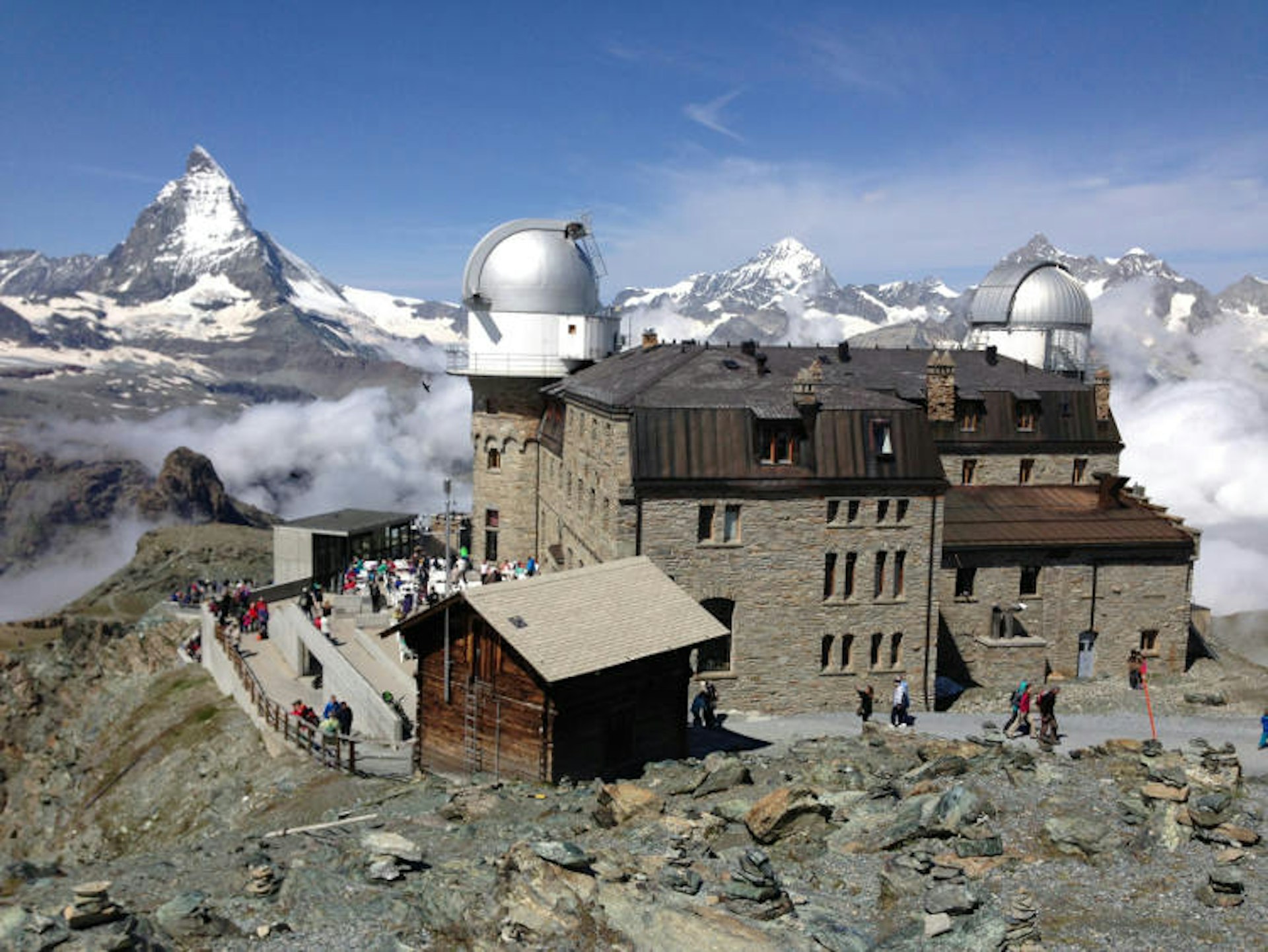 Switzerland’s highest hotel, Kulmhotel Gornergrat, at the top of the Gornergratbahn at 3100m. Image by Nicola Williams/Lonely Planet
