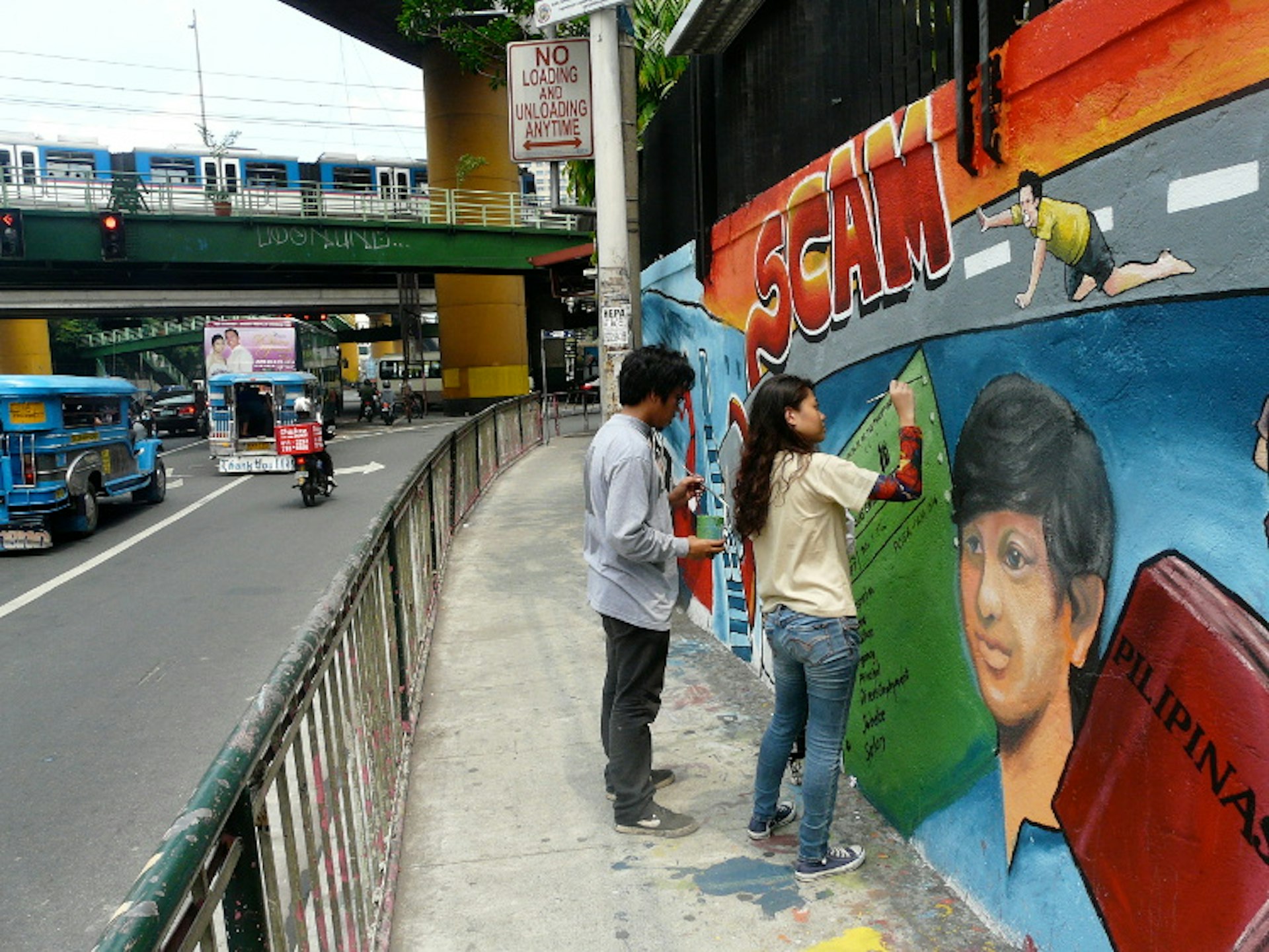 Street artists at work in Manila