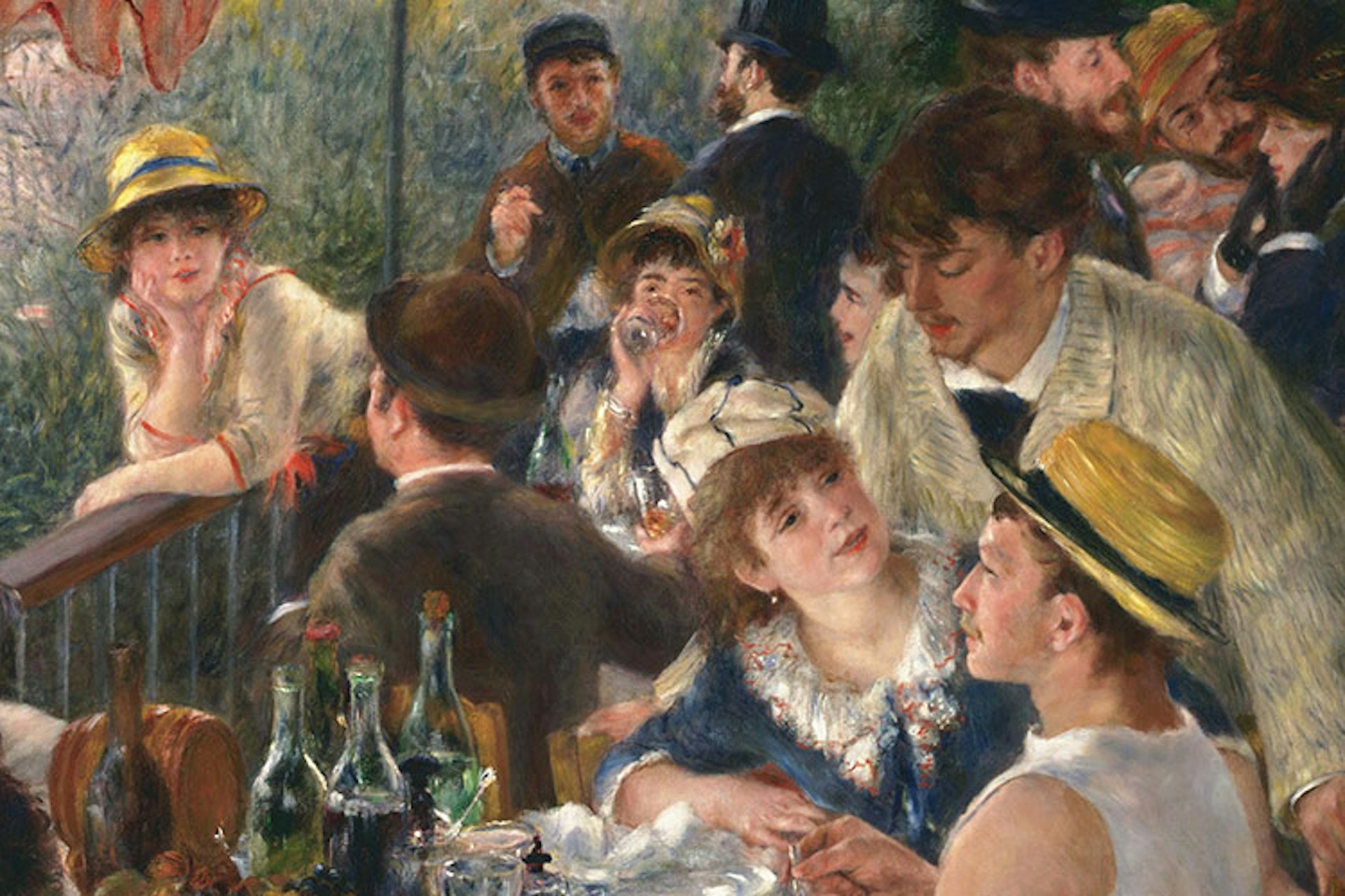 A detail from Renoir's Luncheon of the Boating Party, the painting that entranced the title character of hit French film Amelie. Image from Wikimedia Commons