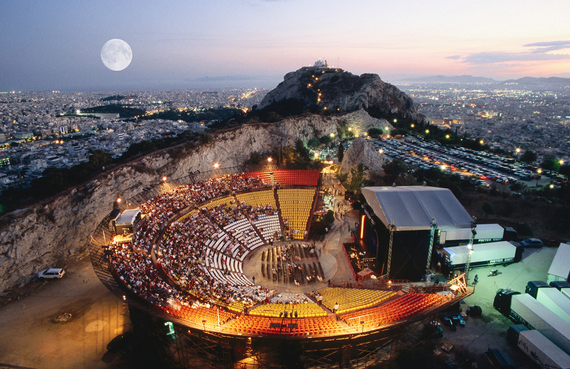 Athens' Lycabettus Theatre must be one of the world's most dramatic backdrops for...drama. Image George Tsafos / Lonely Planet Images / Getty Images