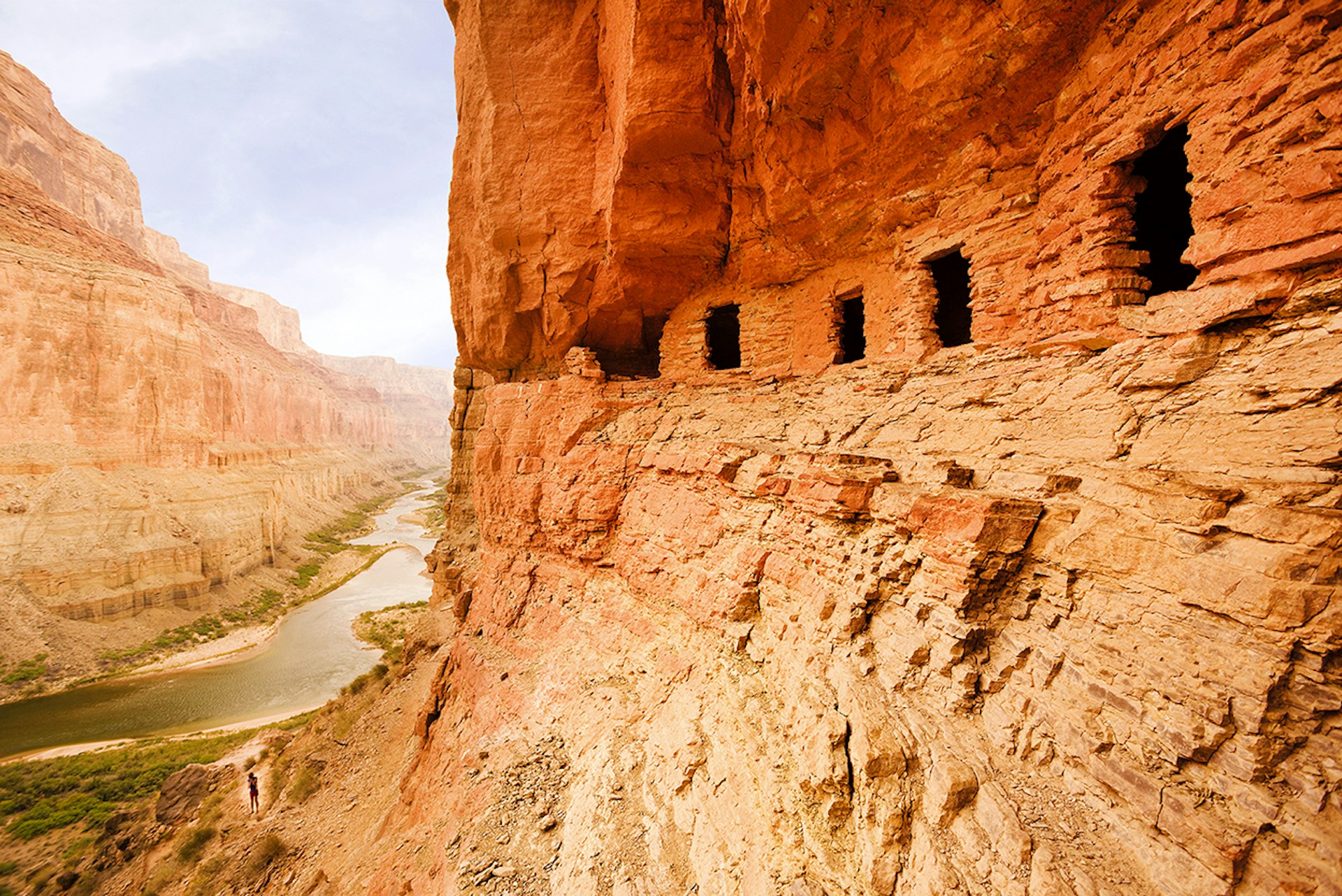 Anasazi cliff granaries on the Colorado River. Image by David Madison / The Image Bank / Getty