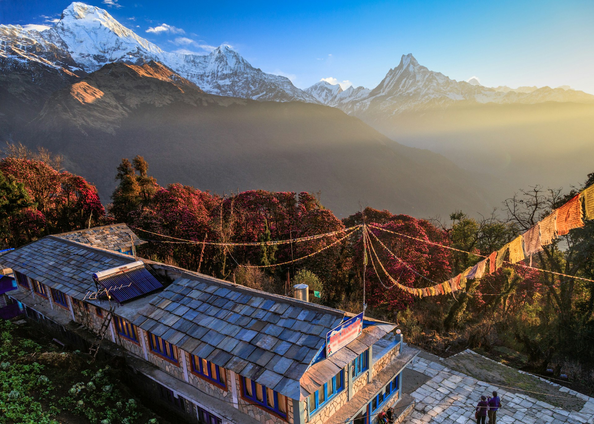 Trekking lodge at Tatopani, Annapurna Region. Image by Feng Wei Photography / Getty Images.