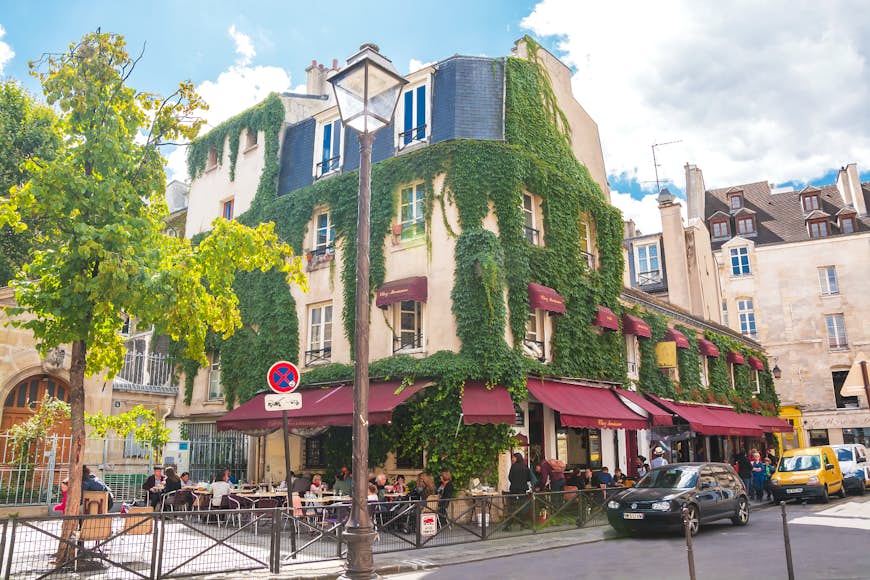 A Paris cafe in Le Marais sunshine