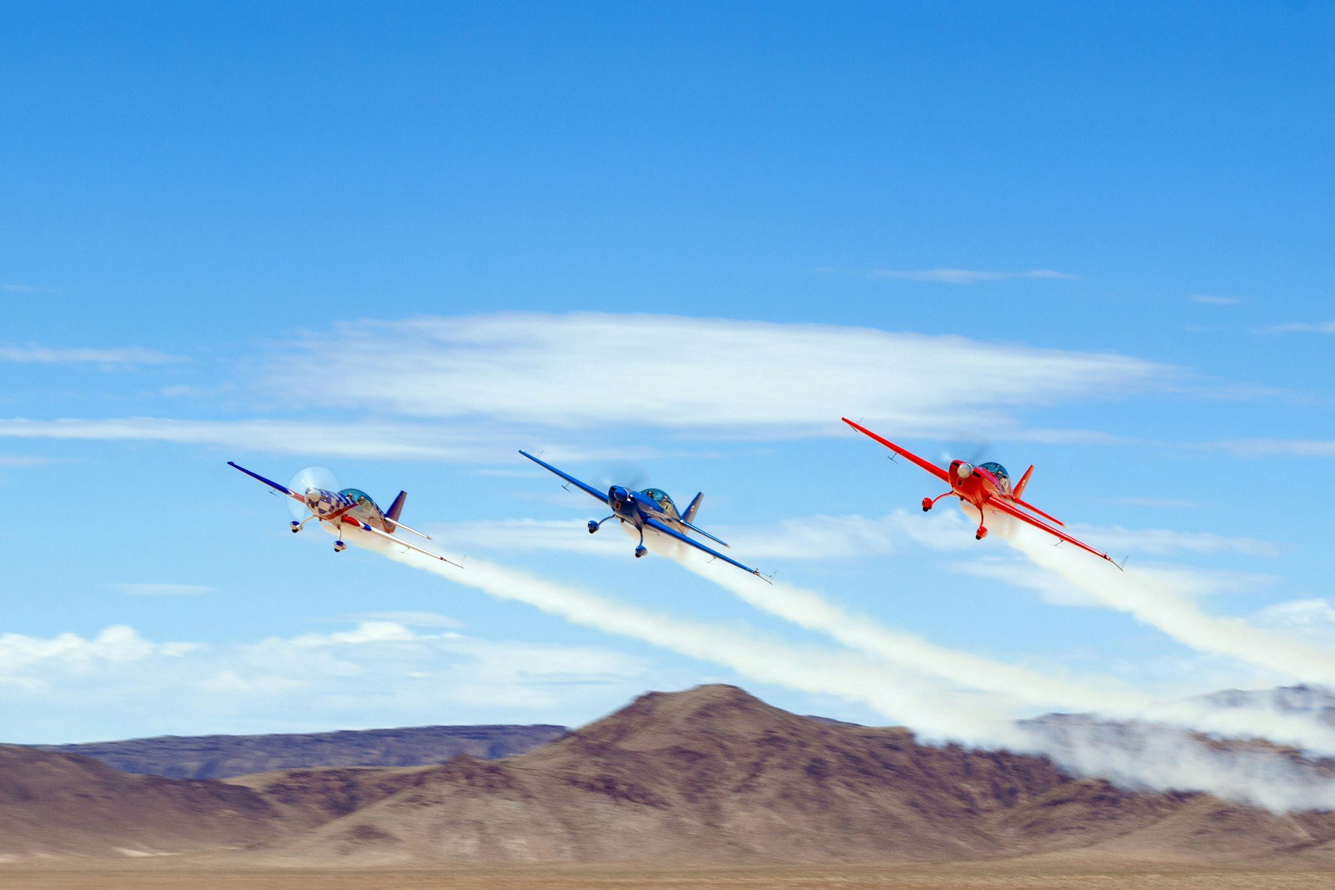 The trio of Sky Combat Ace's aerobatic planes. Image courtesy of SCA
