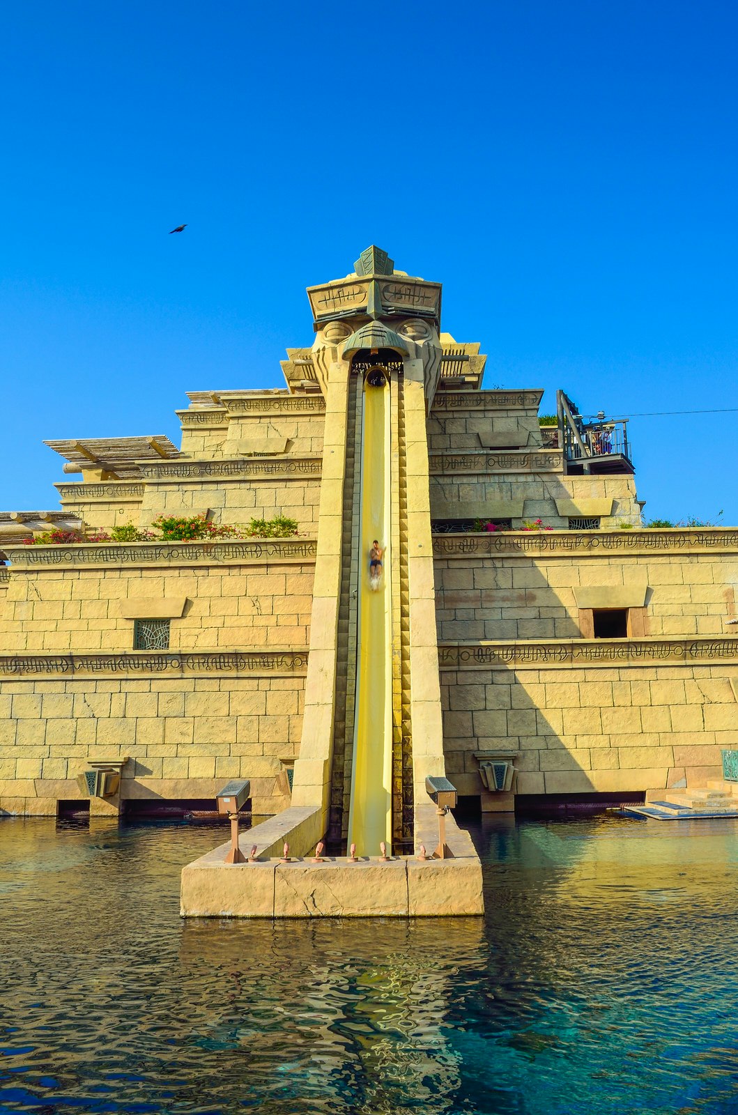 The Leap of Faith is the tallest and scariest water slide in Aquaventure Waterpark at Atlantis. Image by PitK / Shutterstock