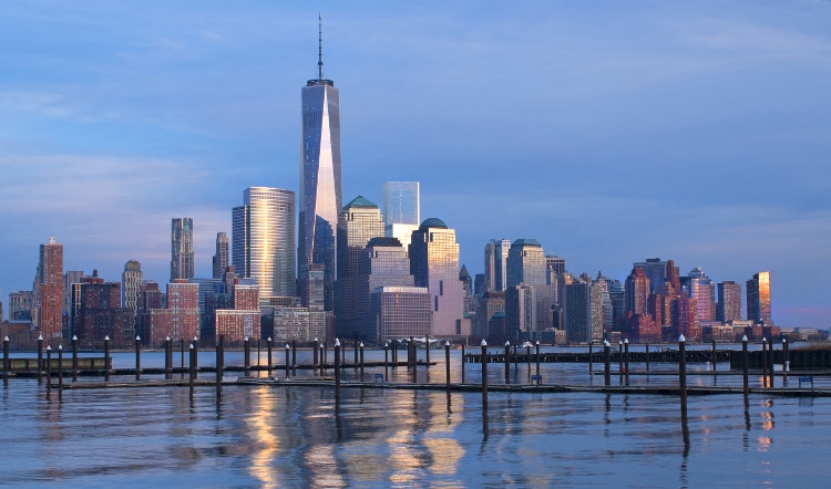 Skyline of Lower Manhattan with One World Trade at its center. Image by Brian Lawrence / Photographer's Choice / Getty