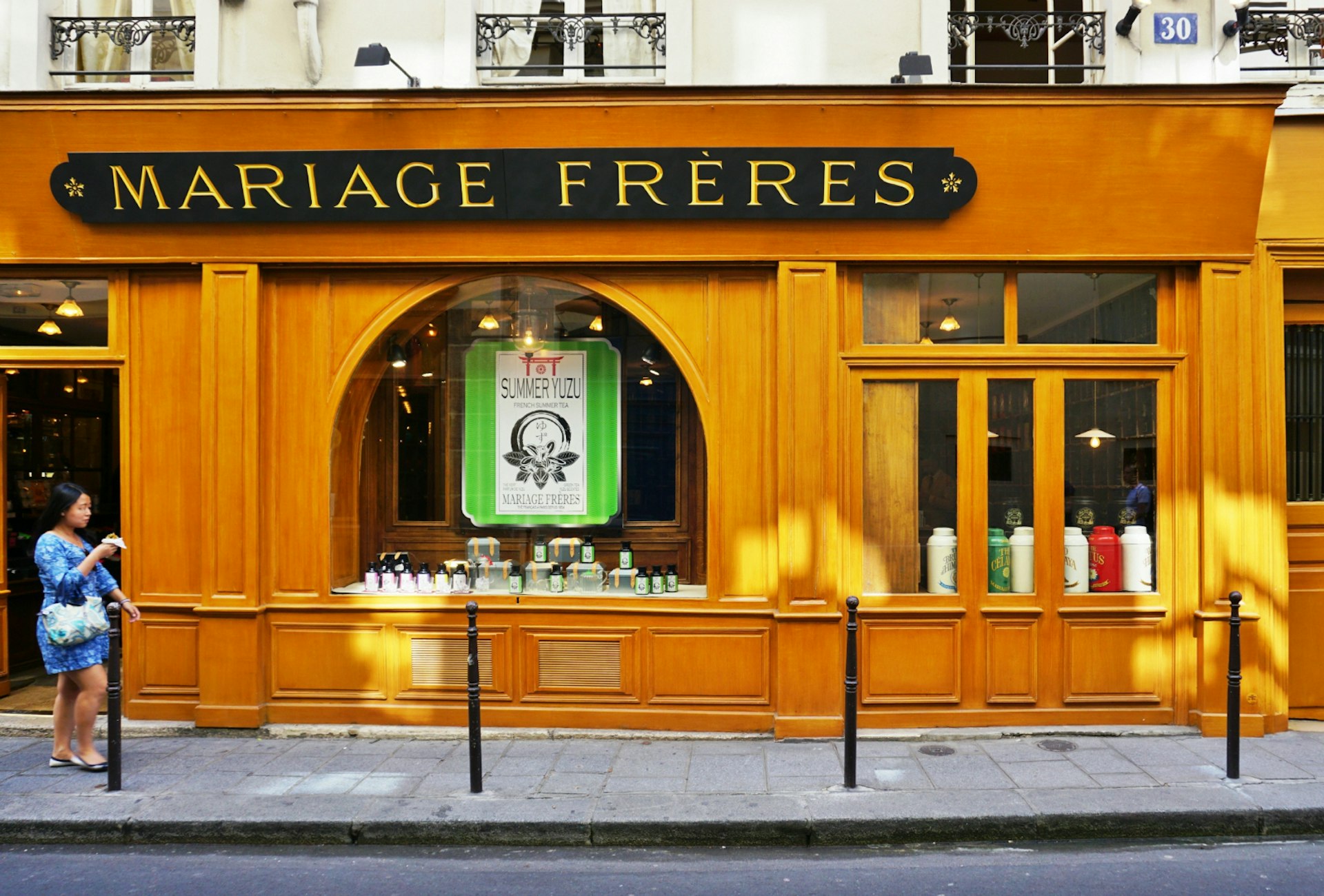 The original Mariage Freres French gourmet tea company in the Marais neighborhood of Paris