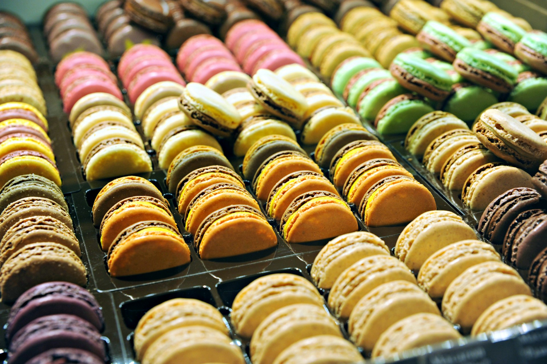 Macarons at a market in Paris, France