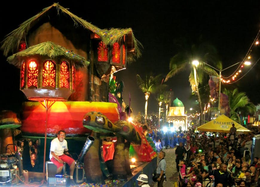 Dozens of floats entertain the crowds during the carnival parade. Image by Clifton Wilkinson Lonely Planet