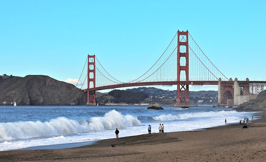 The northern section of Baker Beach is perfect for getting all-over tan - fog permitting. Image by David McSpadden / CC BY 2.0