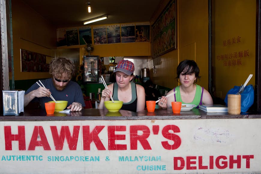 Singaporean and Malaysian cuisine at Hawkers Delights. Image by Orien Harvey / Getty