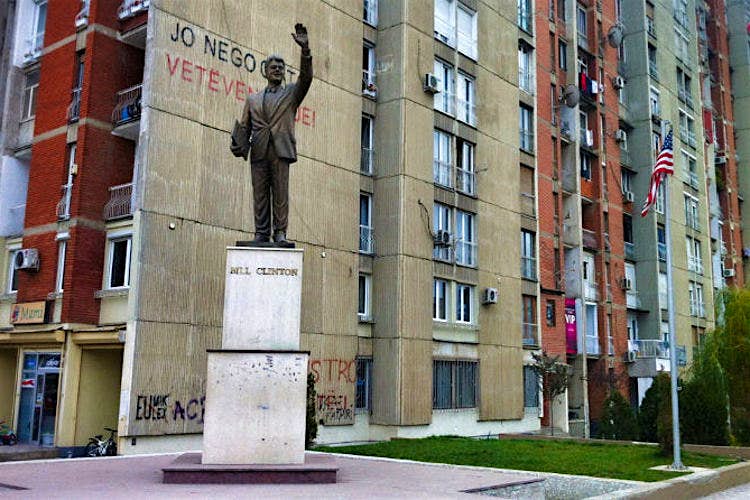 Features - Bill Clinton statue in Pristina Bill Clinton statue on the corner of Bill Clinton Boulevard. Image by Larissa Olenicoff / Lonely Planet