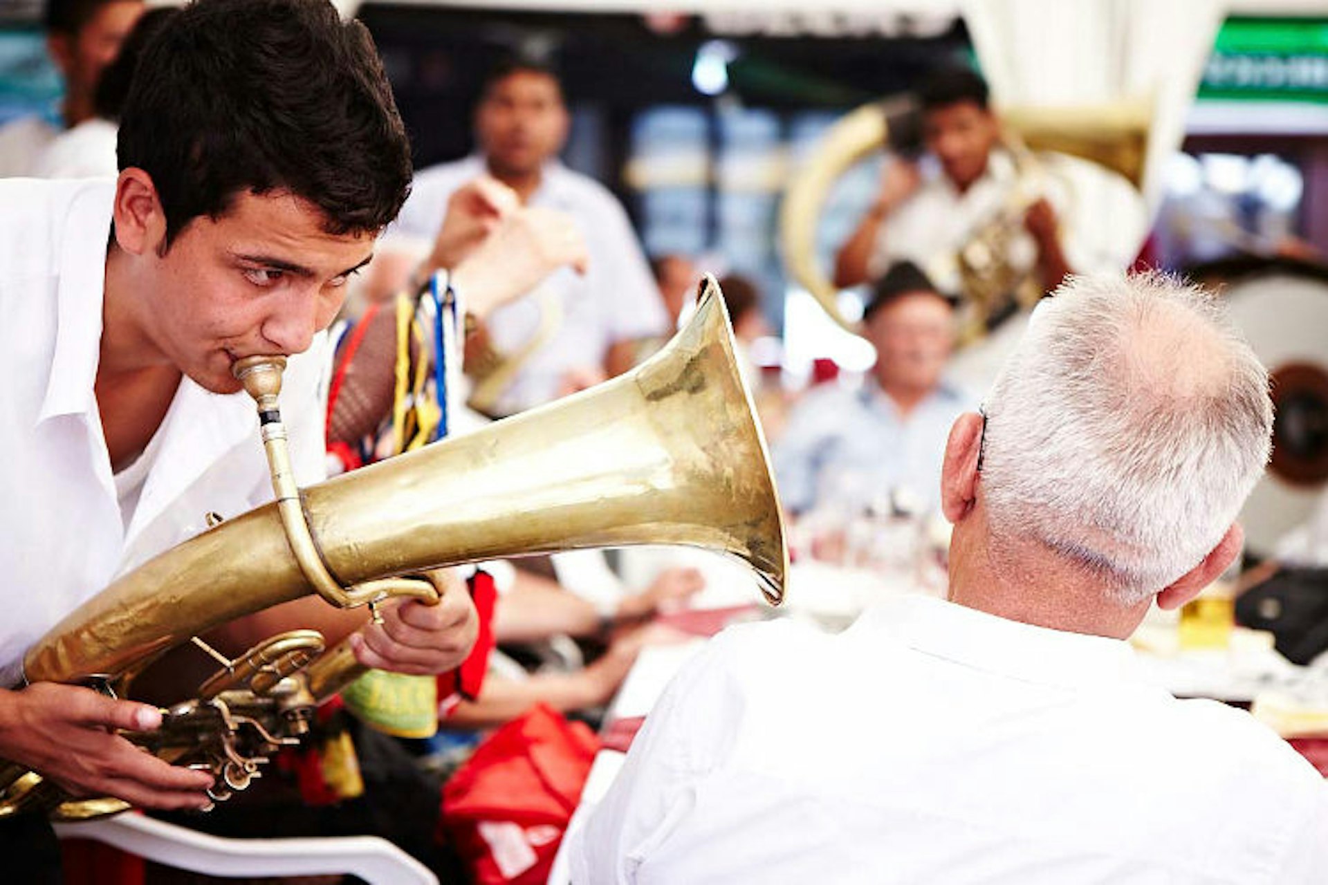Typical scene from the Guča trumpet festival. Image by Matt Munro / Lonely Planet