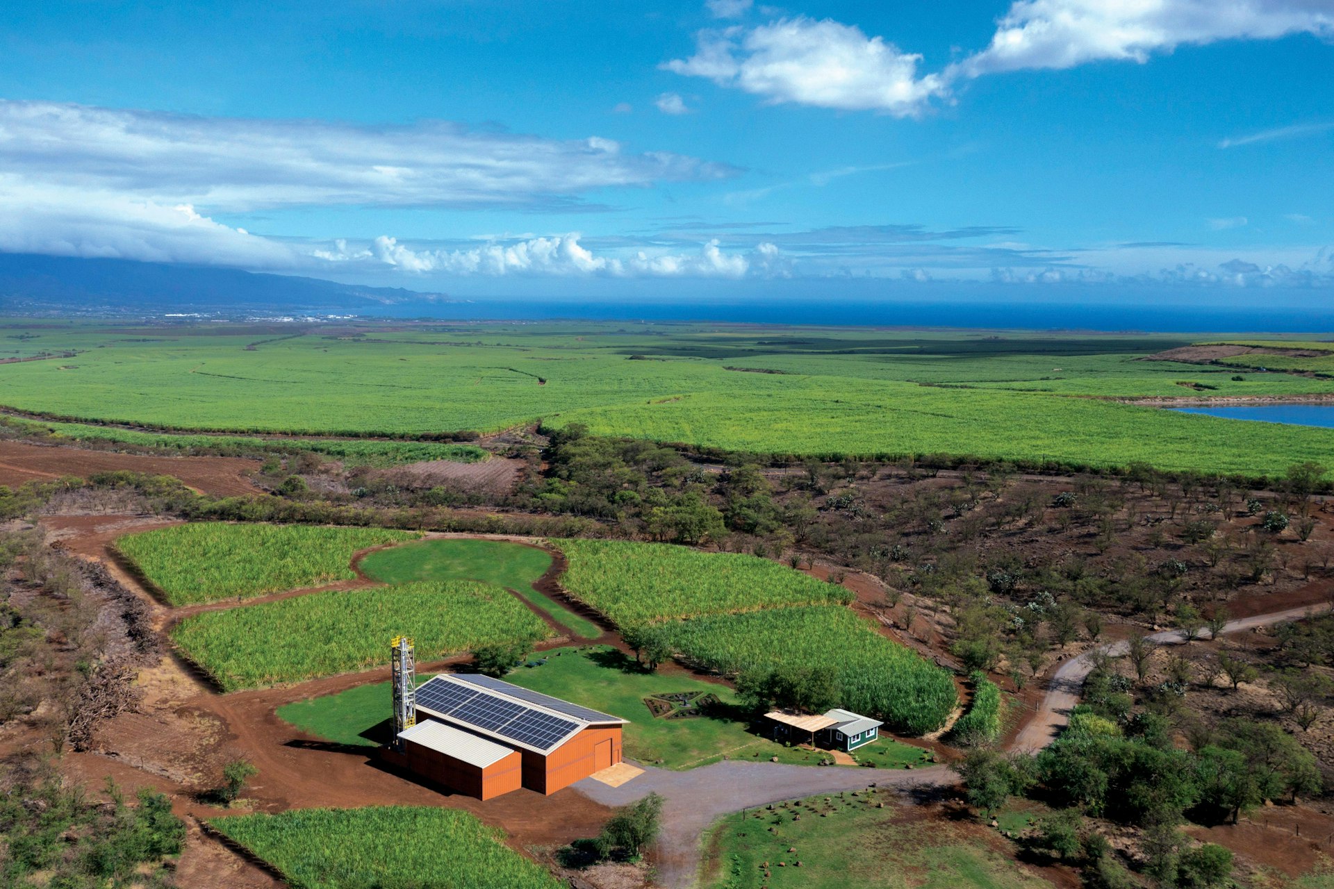 Ocean Organic Vodka farm and distillery. Image by Blue Sky Aerials / Courtesy of Ocean Organic Vodka