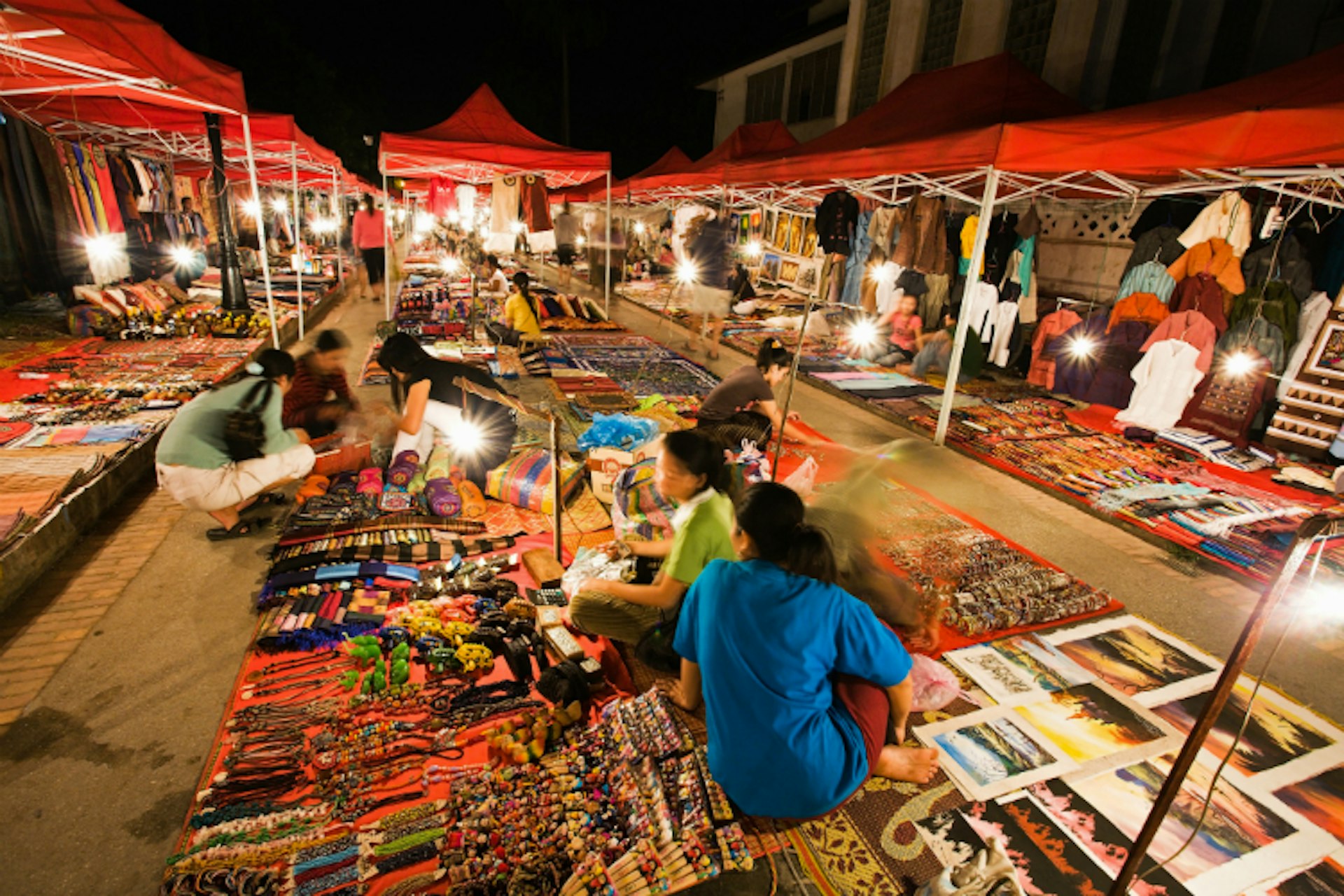 The laidback night market is as hectic as it gets in lovely Luang Prabang. Image by Anders Blomqvist / Lonely Planet Images / Getty Images