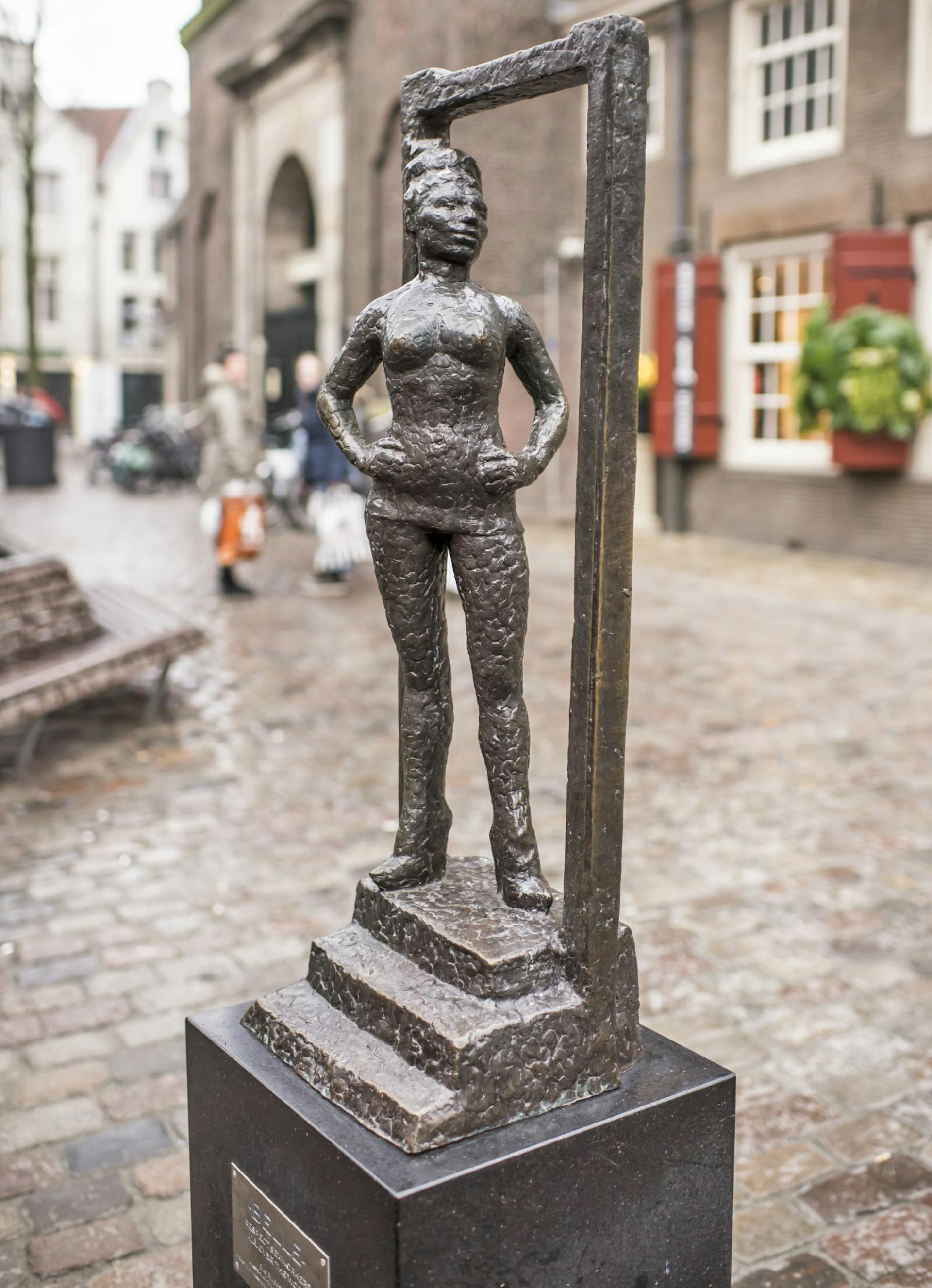 A statue depicting a commercial sex worker known as Belle in the Red Light District in Amsterdam