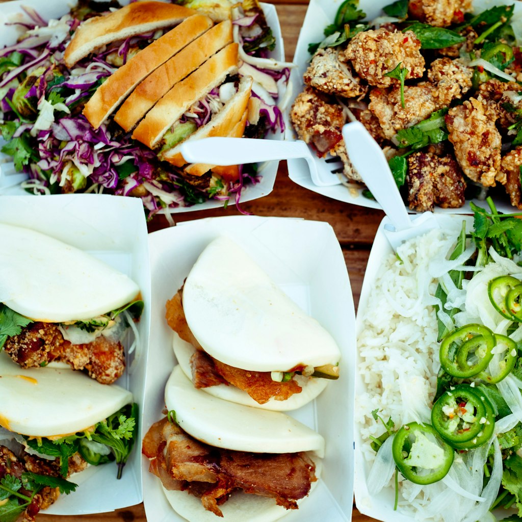 Texas-Korean fusion plates from a food truck in Austin, TX. Image by gabriela herman / Getty