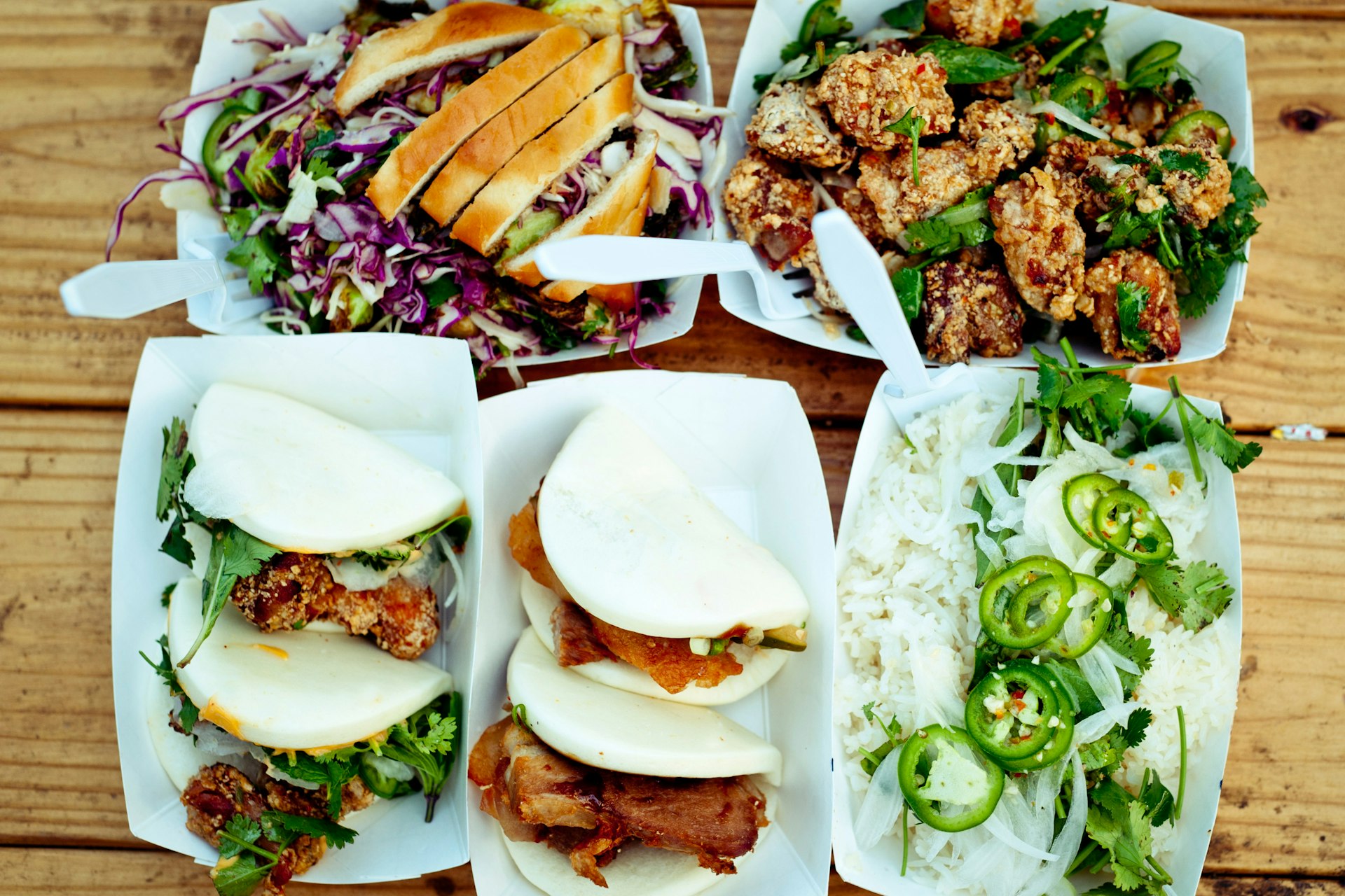 Texas-Korean fusion plates from a food truck in Austin, TX. Image by gabriela herman / Getty