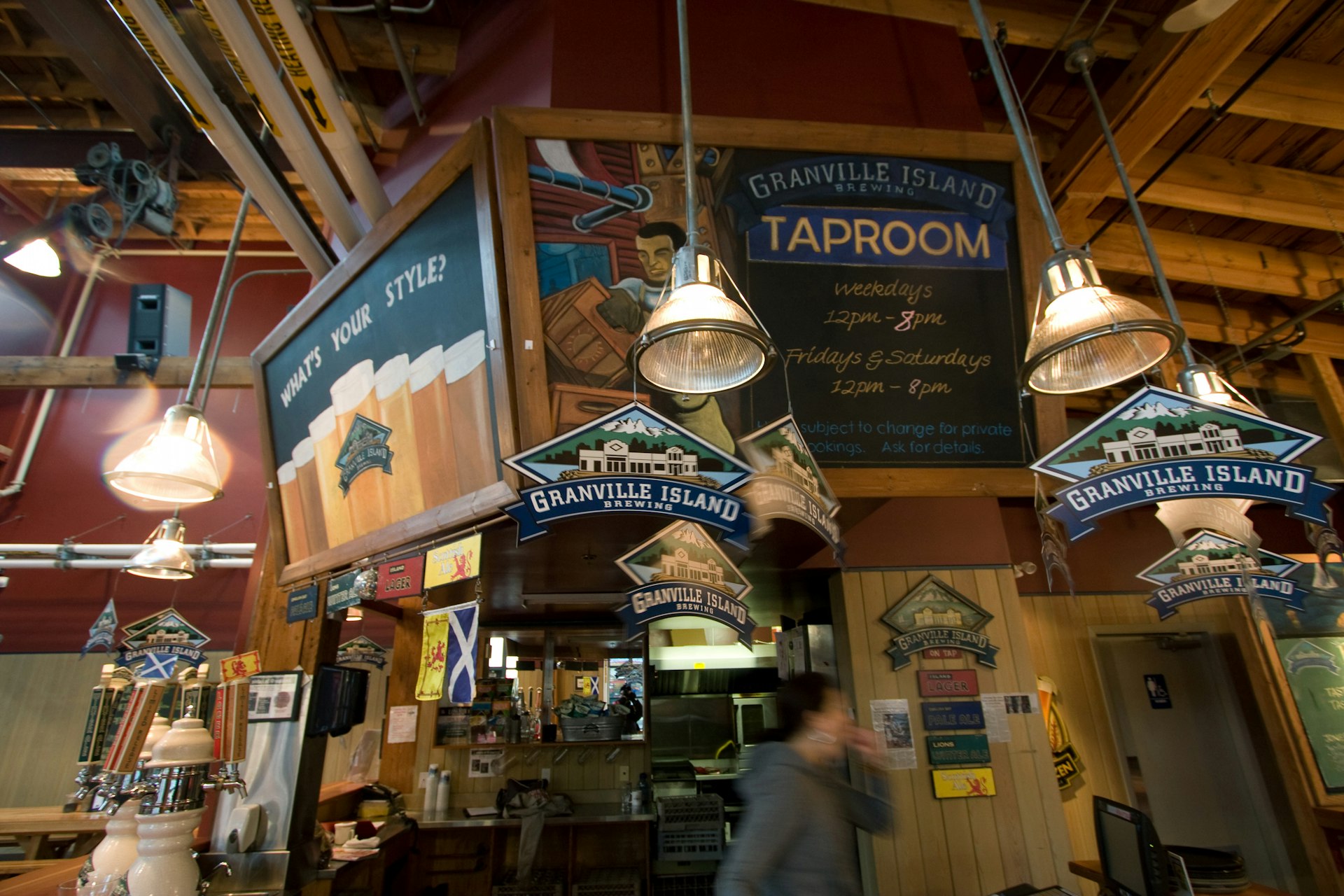 The selection at Granville Island Brewing covers everything from hop-heavy IPAs to small-batch barleywines. Image by Lawrence Worcester / Lonely Planet Images / Getty