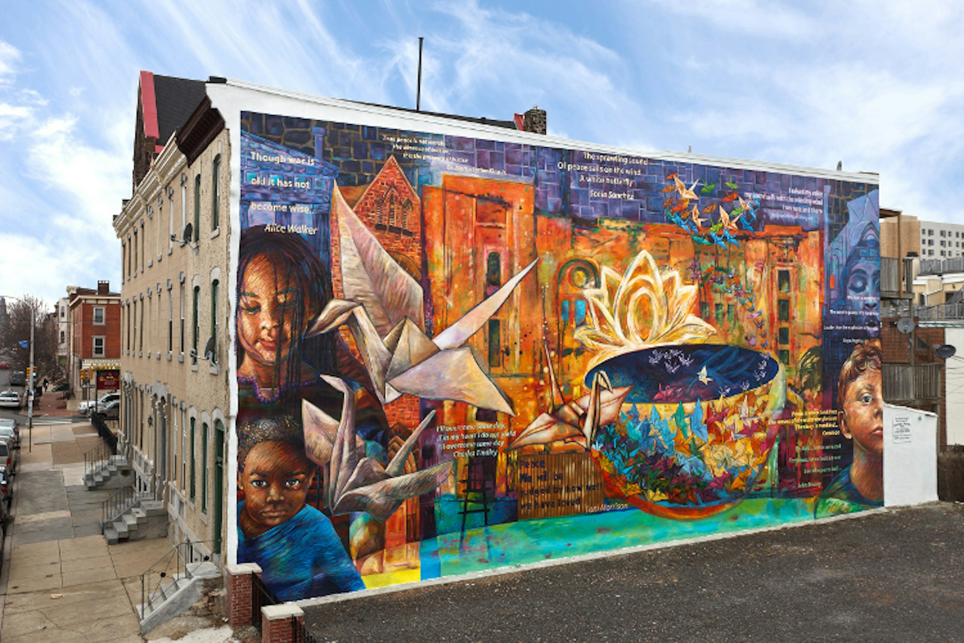 Peace is a Haiku Song by Parris Stancell & Josh Sarantitis. Image by Steve Weinik for Mural Arts Program